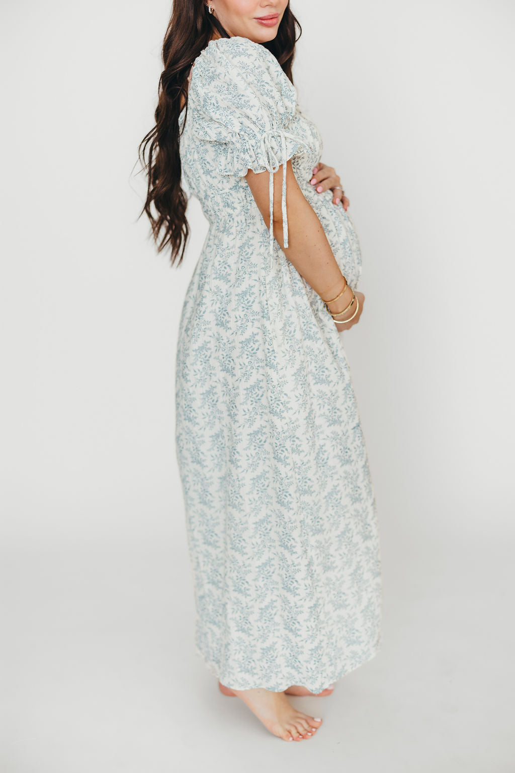 100% Cotton Savanna Steppe Dress in Blue- Bump Friendly & Inclusive Sizing