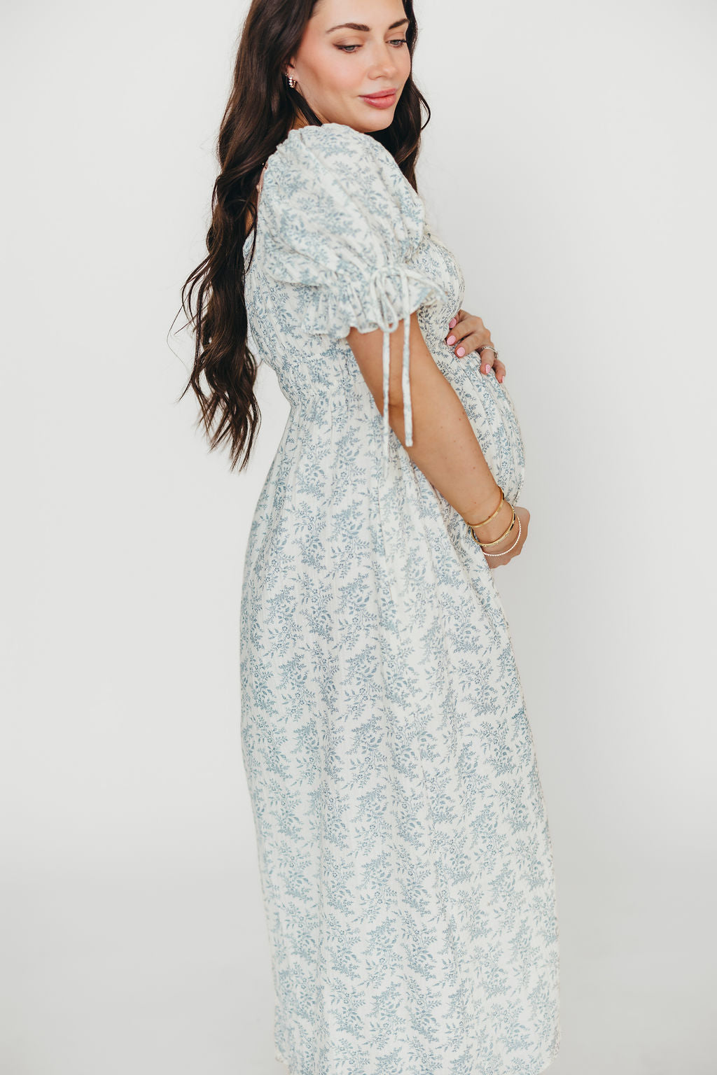 100% Cotton Savanna Steppe Dress in Blue- Bump Friendly & Inclusive Sizing