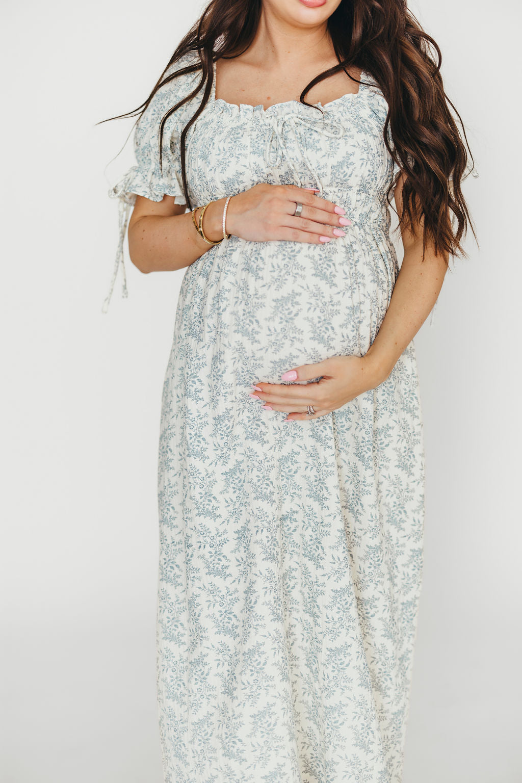100% Cotton Savanna Steppe Dress in Blue- Bump Friendly & Inclusive Sizing