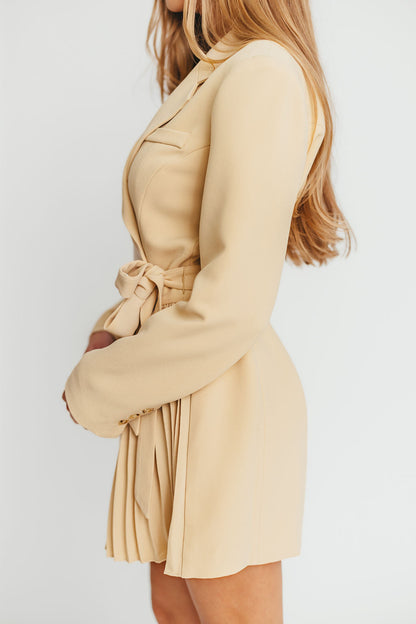 Kesari Blazer Mini Dress in Butter