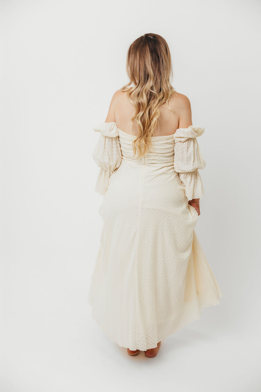 Corrine Tiered Sleeve Maxi Dress with Pockets in Butter Yellow - Bump Friendly