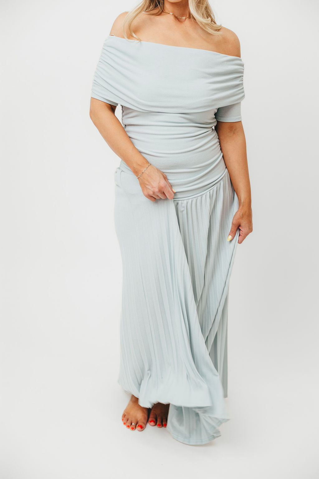 The Lennox Maxi Dress in Dusty Blue