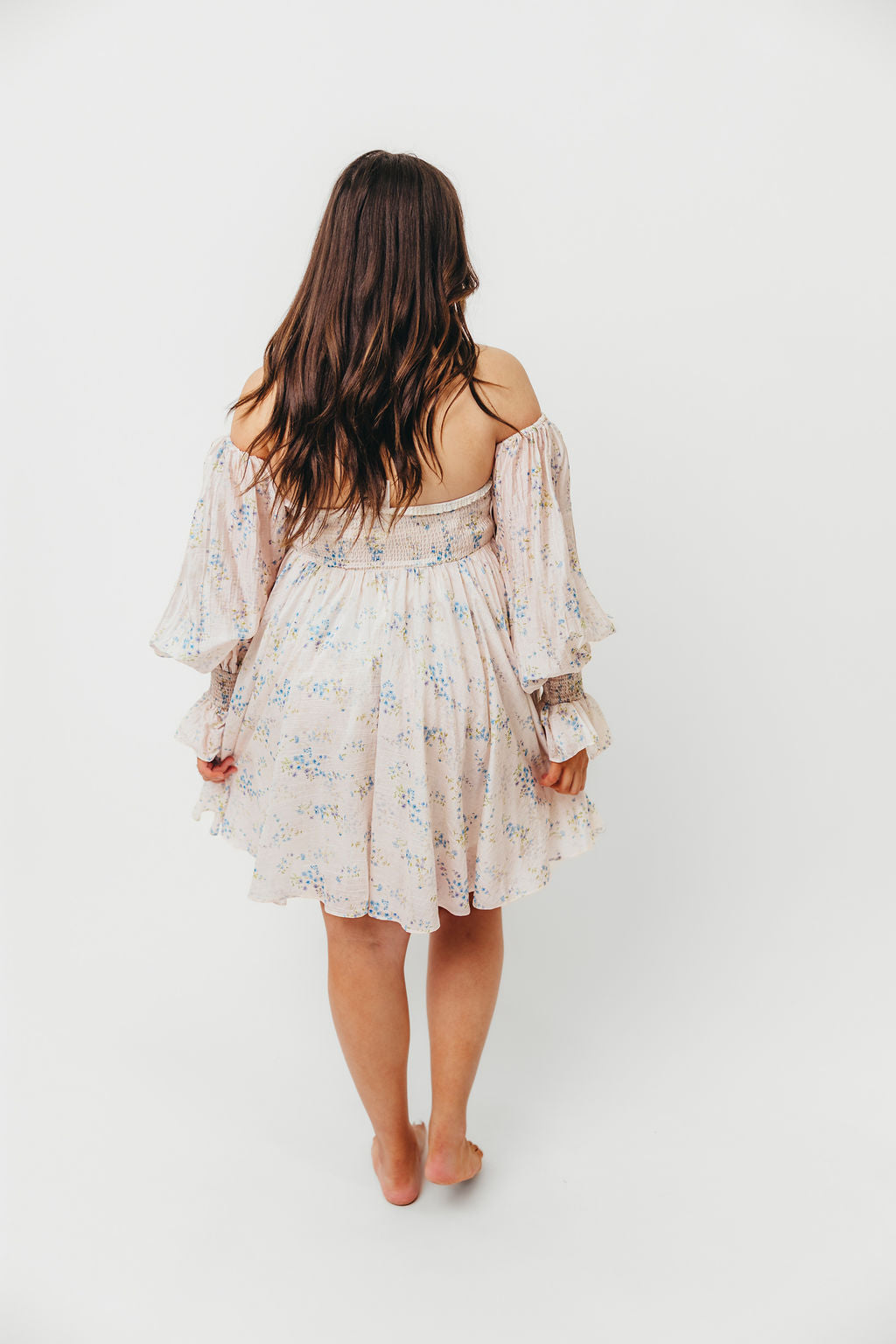 Kennedy Floral Mini Dress in Blue- Bump Friendly