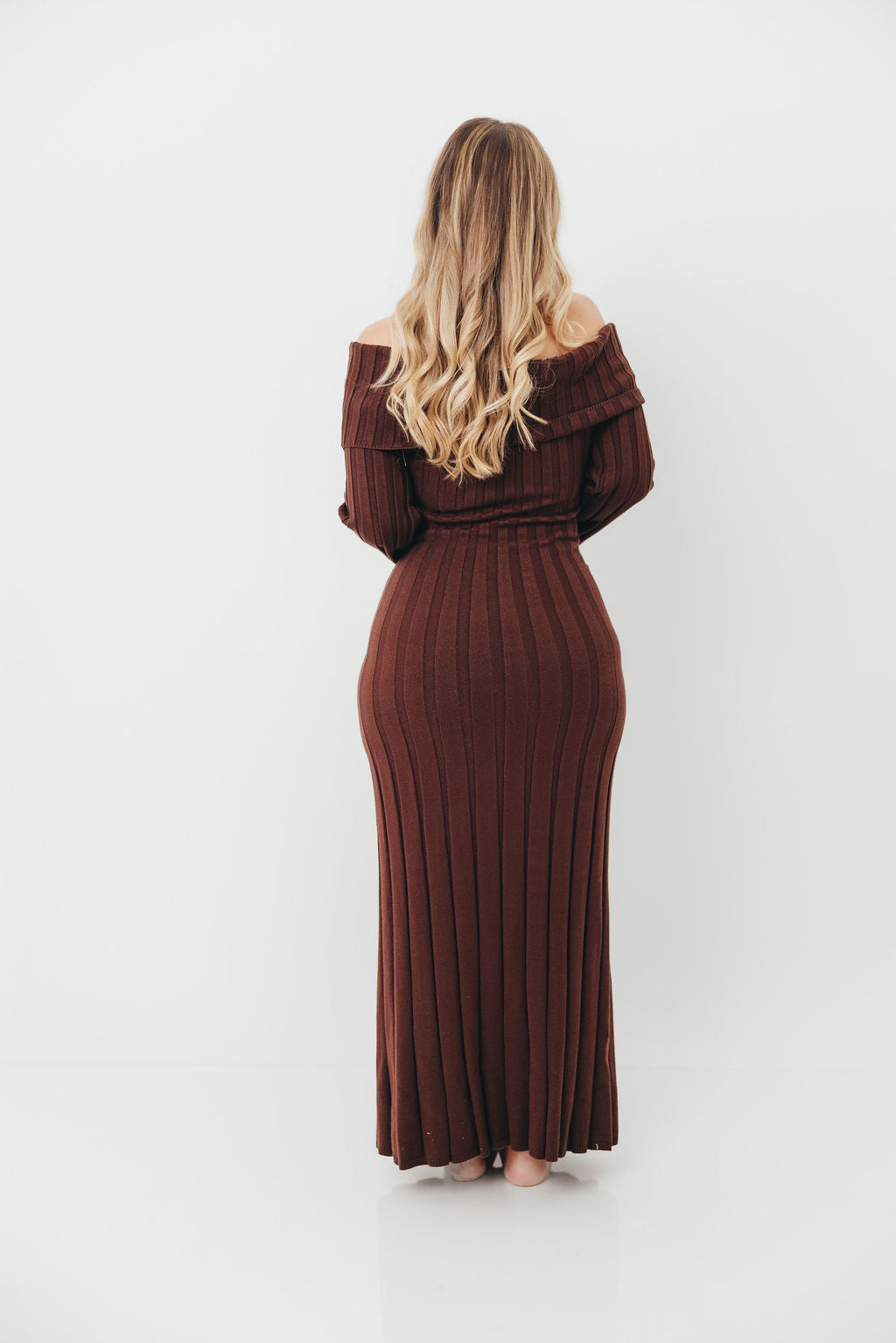 Evella Maxi Dress in Brown - Bump Friendly