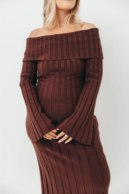 Evella Maxi Dress in Brown - Bump Friendly