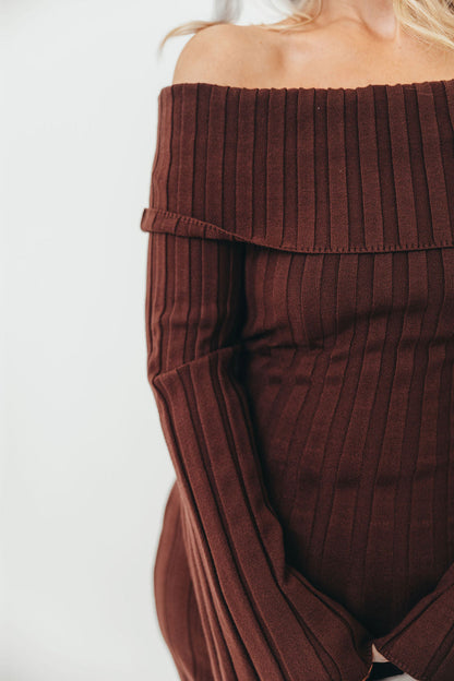 Evella Maxi Dress in Brown - Bump Friendly