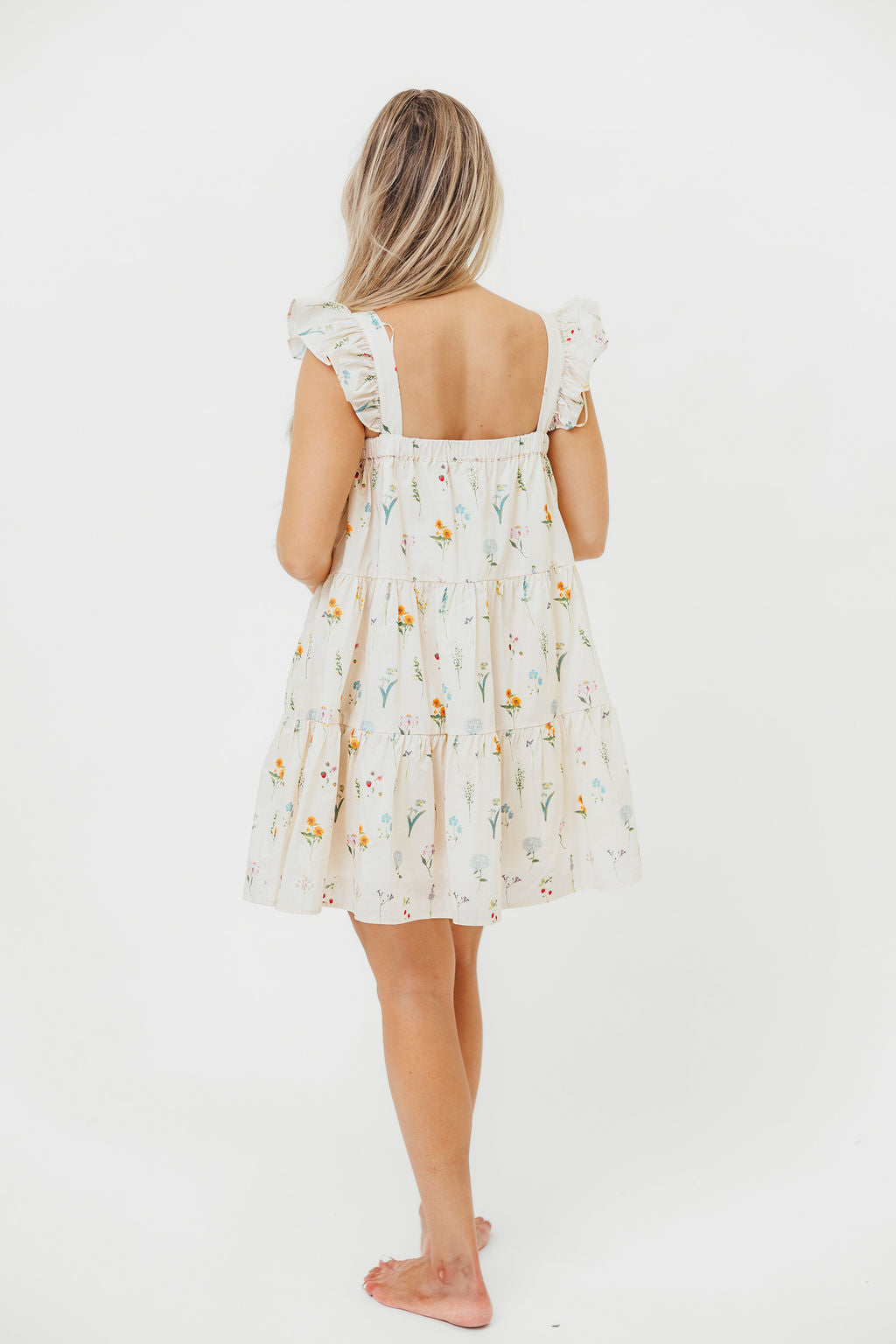 Lulu Flutter Sleeve Mini Dress in Floral