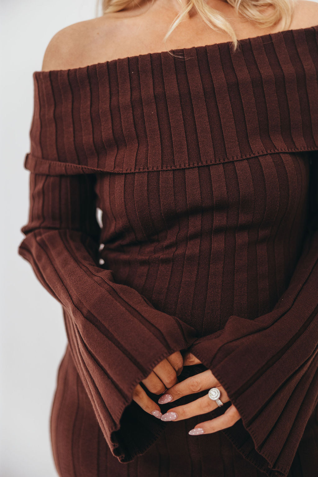 Evella Maxi Dress in Brown - Bump Friendly