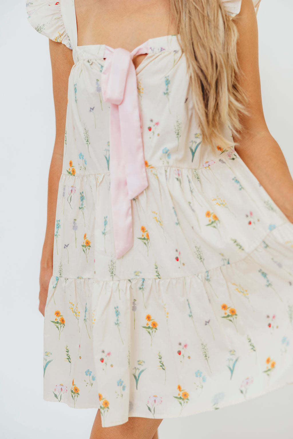 Lulu Flutter Sleeve Mini Dress in Floral