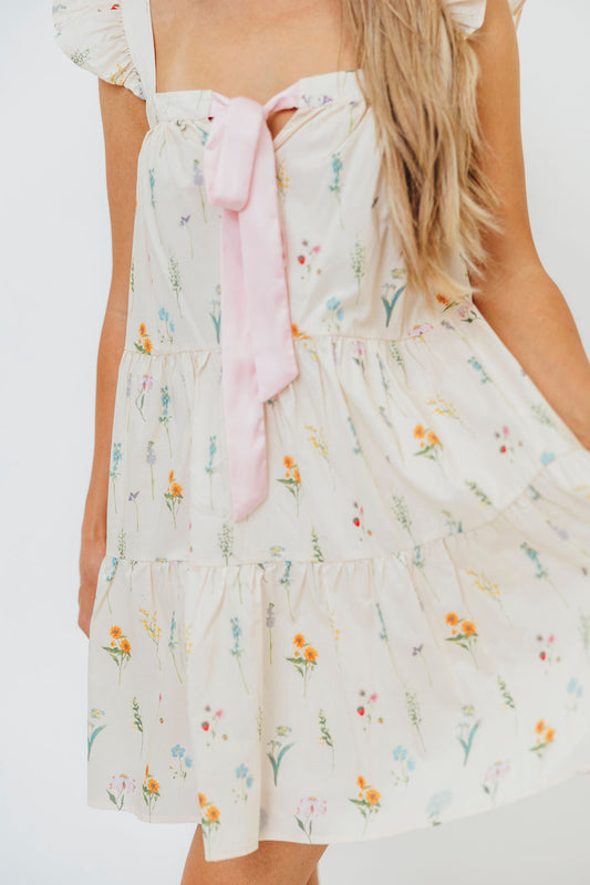 Lulu Flutter Sleeve Mini Dress in Floral