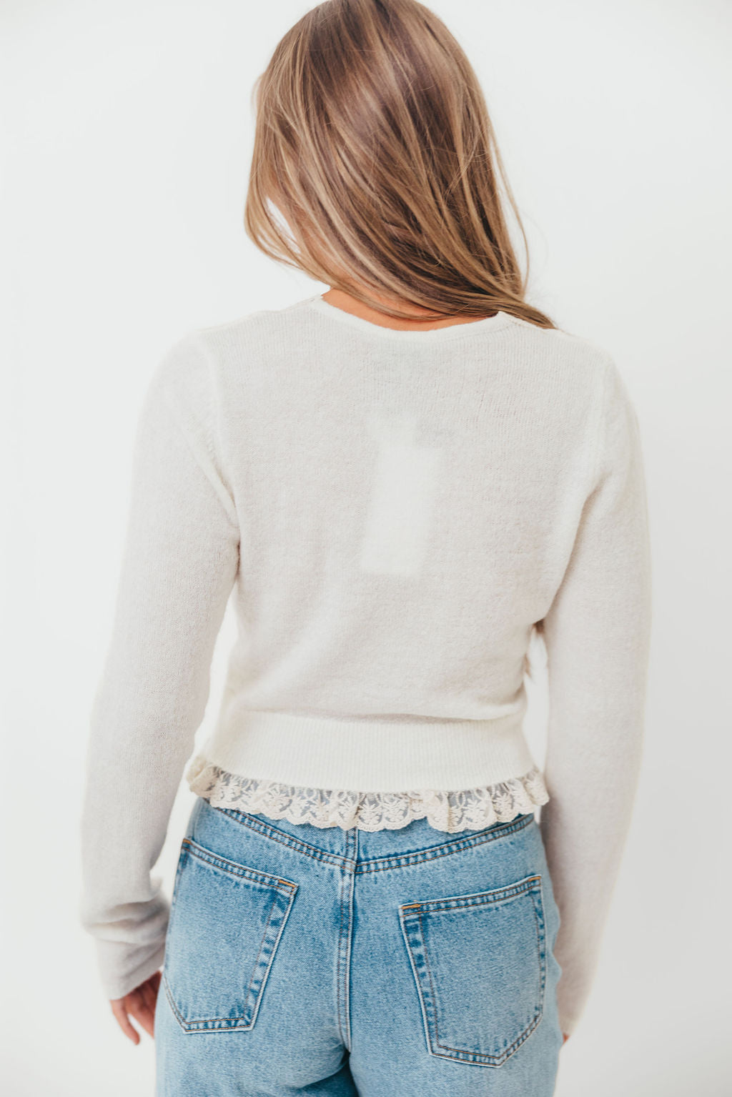 Raquel Lace Trim Top in Cream