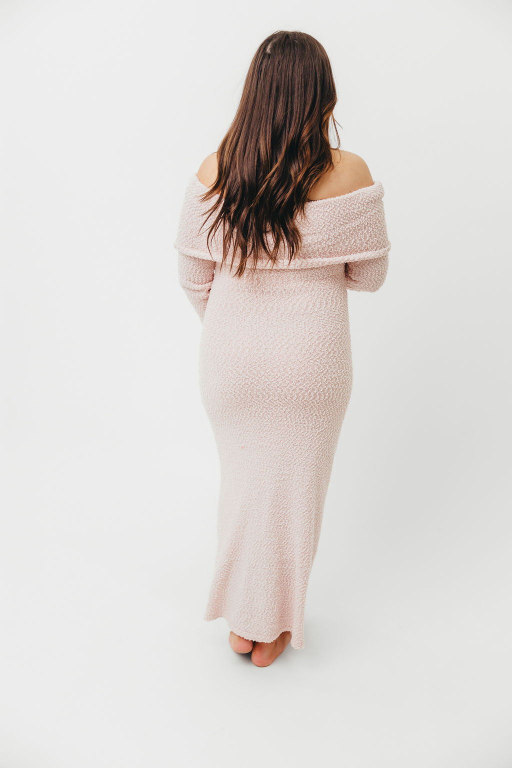 Nora Knit Maxi Dress in Dusty Pink - Bump Friendly