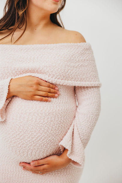 Nora Knit Maxi Dress in Dusty Pink - Bump Friendly