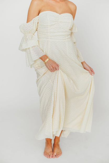 Corrine Tiered Sleeve Maxi Dress with Pockets in Butter Yellow - Bump Friendly