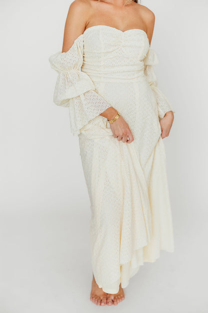 Corrine Tiered Sleeve Maxi Dress with Pockets in Butter Yellow - Bump Friendly