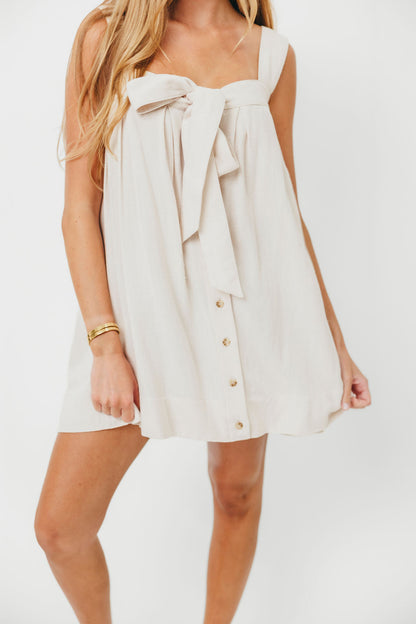 Palermo 100% Cotton Mini Dress in Cream