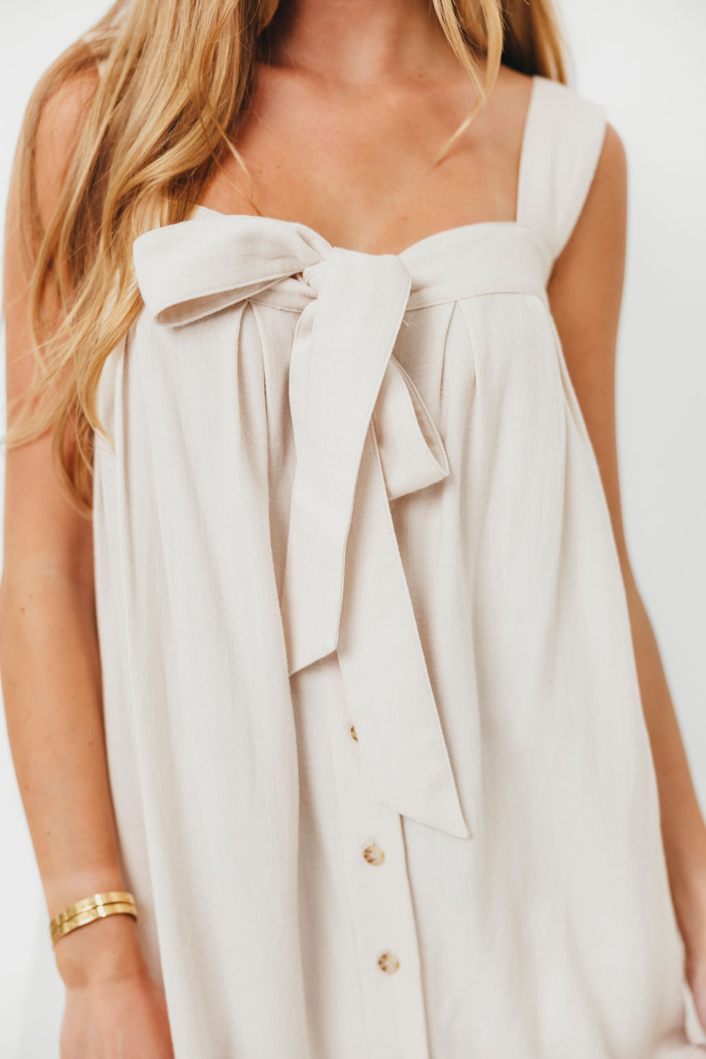 Palermo 100% Cotton Mini Dress in Cream