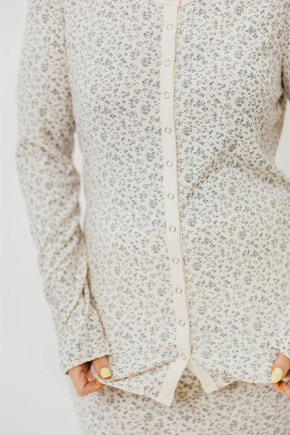 Rori Maternity Pajama Set in Ivory - Bump Friendly