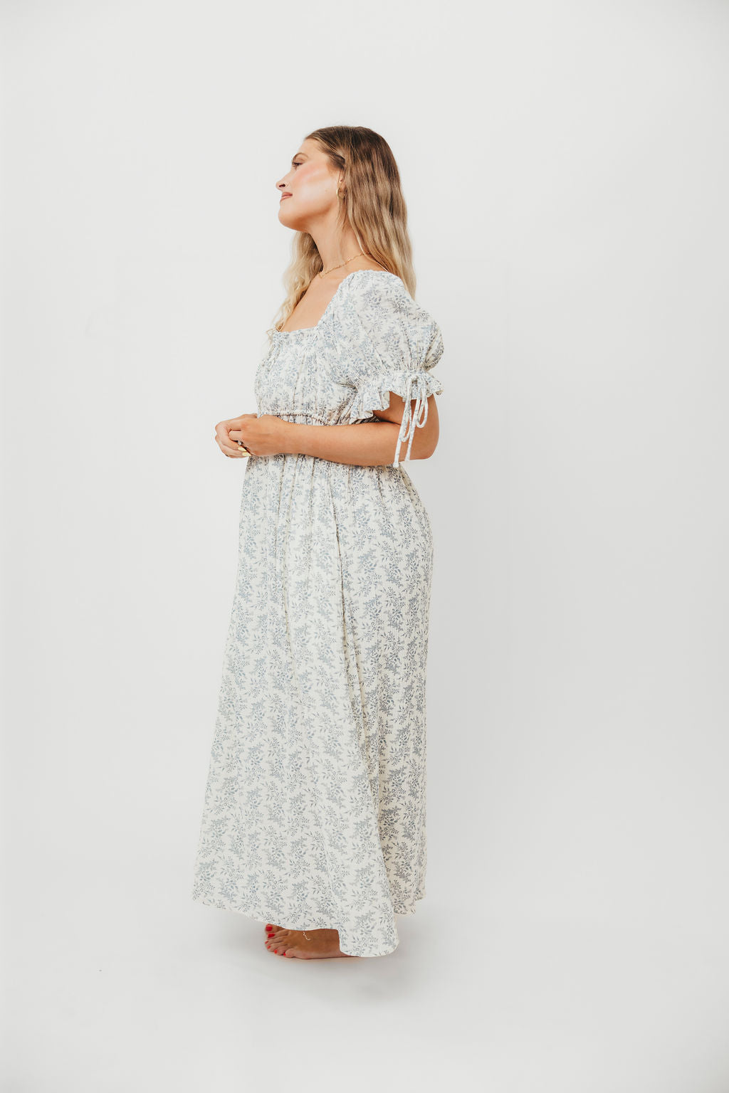 100% Cotton Savanna Steppe Dress in Blue- Bump Friendly & Inclusive Sizing