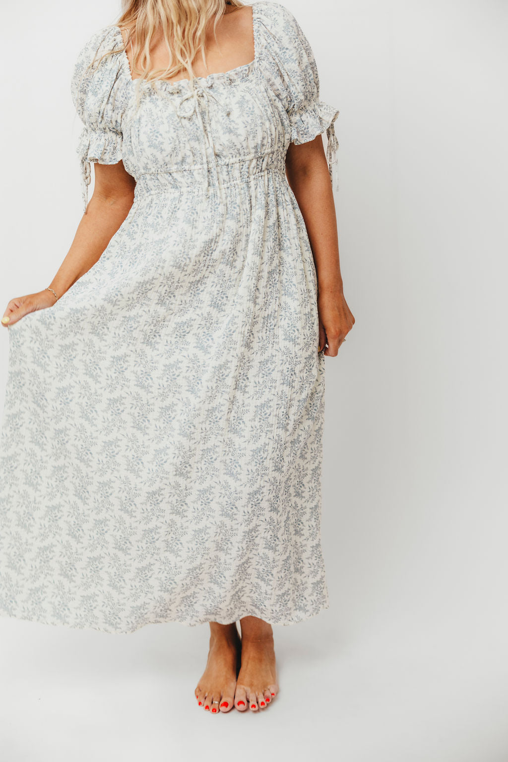 100% Cotton Savanna Steppe Dress in Blue- Bump Friendly & Inclusive Sizing
