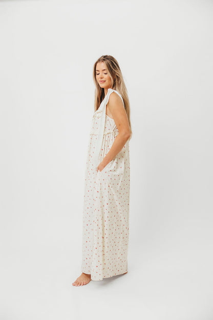 Ellery Tank Maxi Dress with Bow Straps in Primrose - Bump Friendly