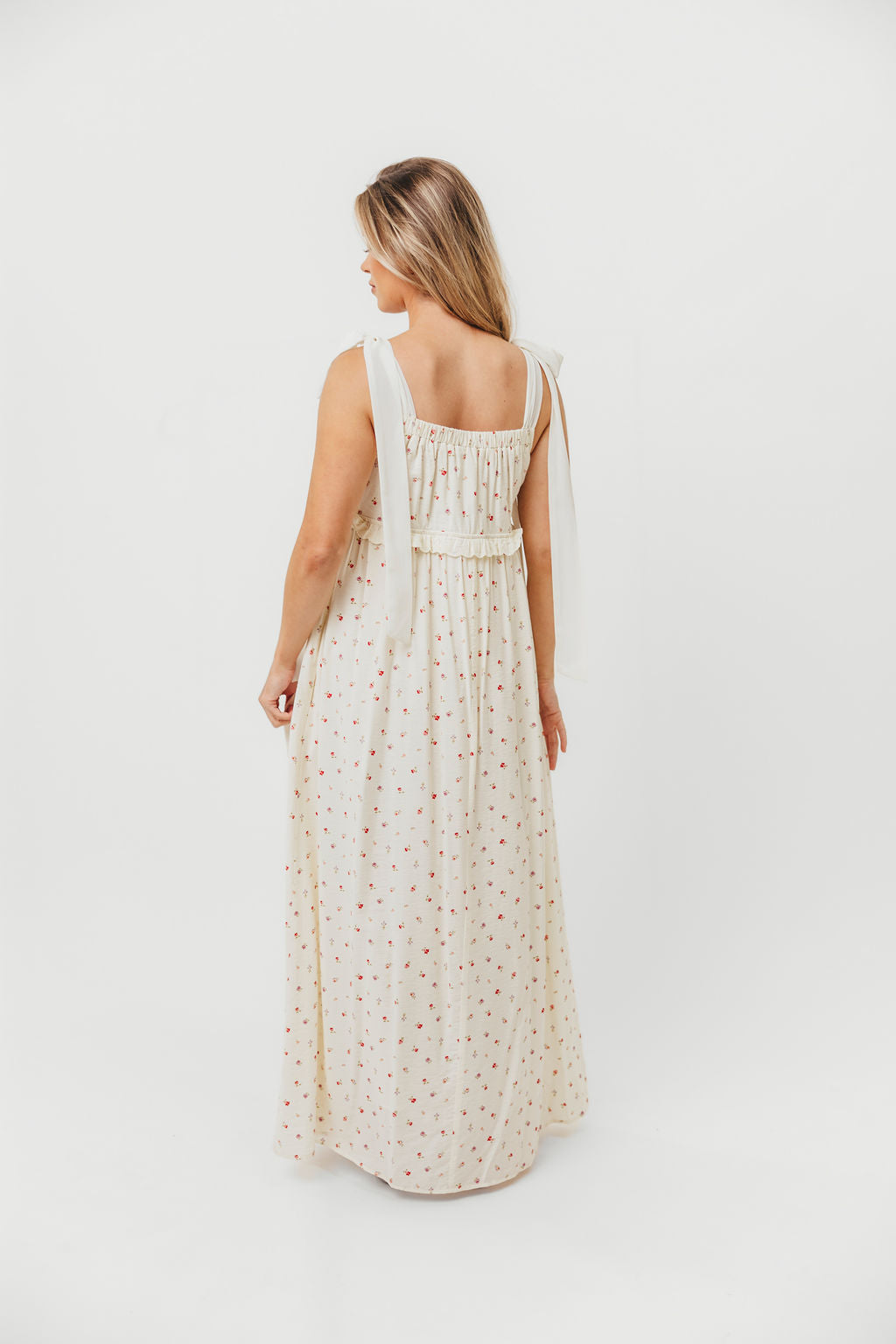 Ellery Tank Maxi Dress with Bow Straps in Primrose - Bump Friendly