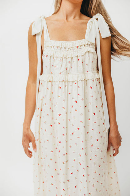 Ellery Tank Maxi Dress with Bow Straps in Primrose - Bump Friendly