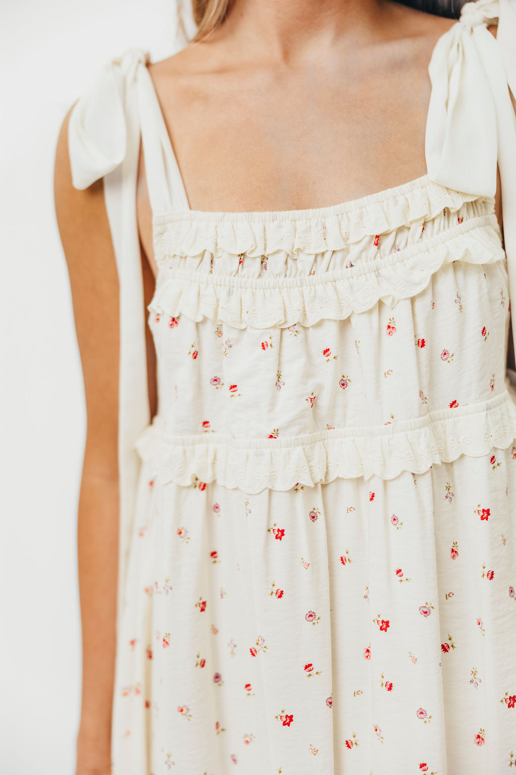 Ellery Tank Maxi Dress with Bow Straps in Primrose - Bump Friendly