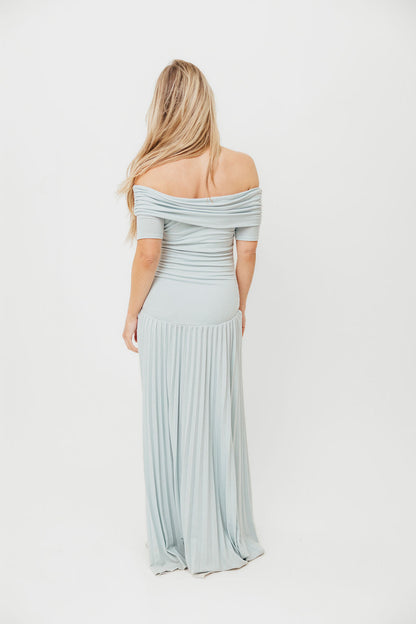 The Lennox Maxi Dress in Dusty Blue