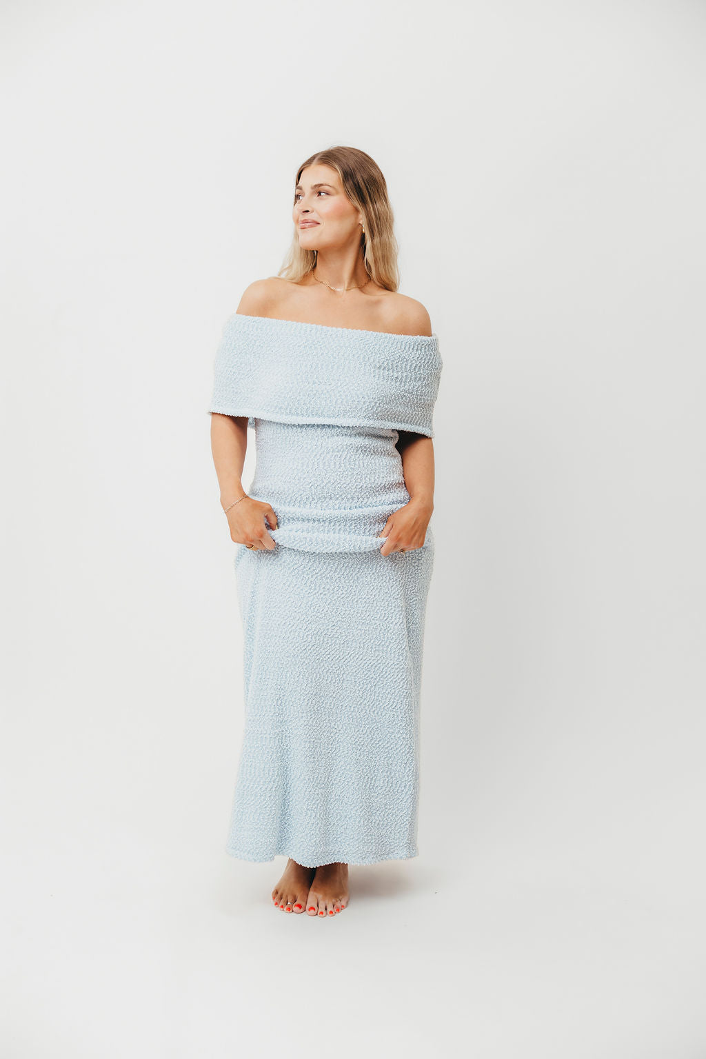 Brit Maxi Dress in Dusty Blue - Bump Friendly