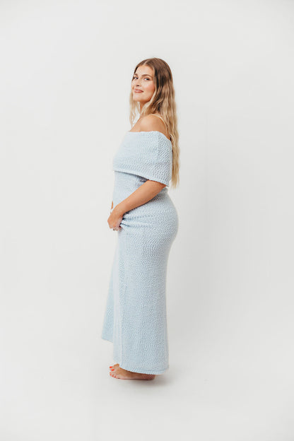 Brit Maxi Dress in Dusty Blue - Bump Friendly