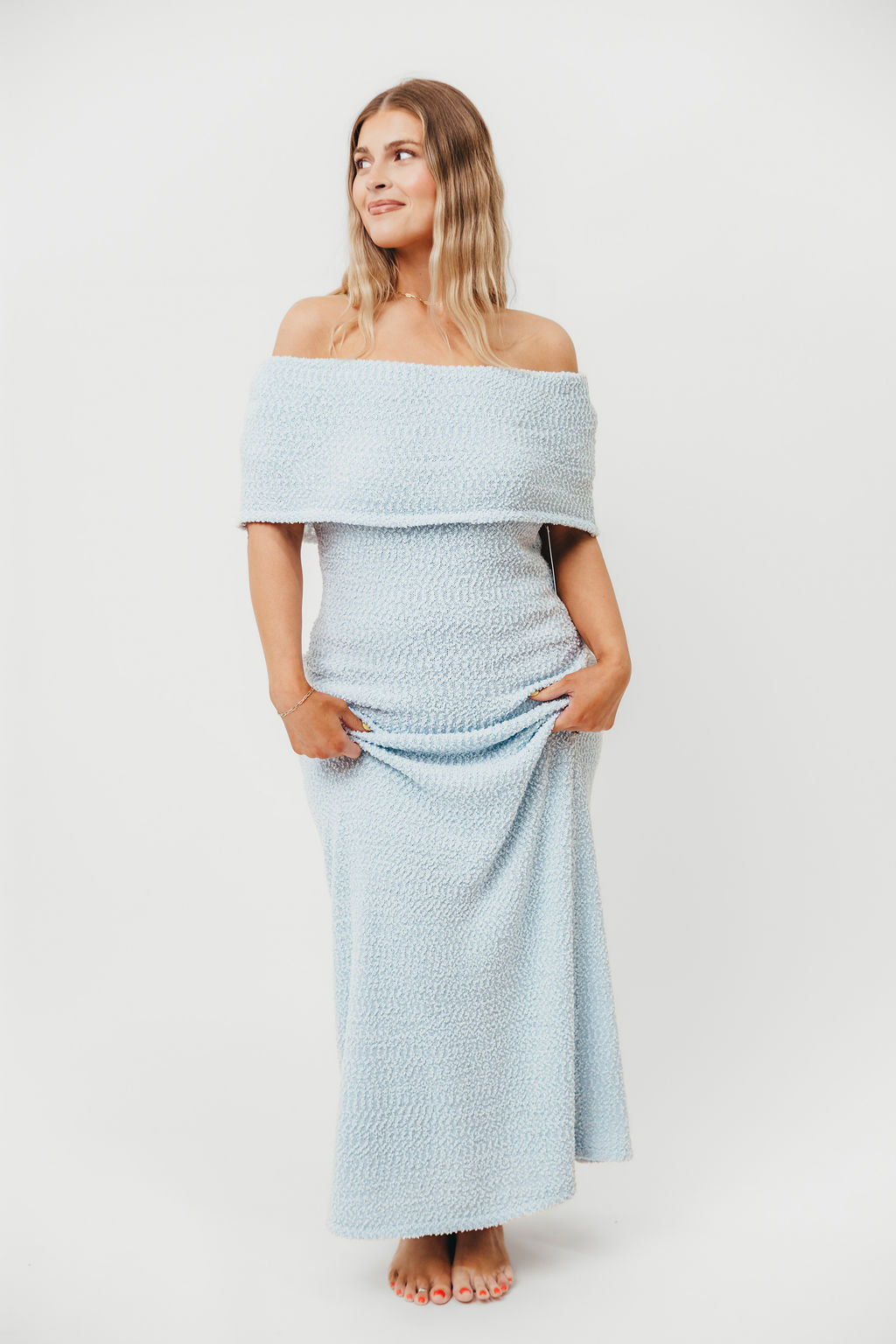 Brit Maxi Dress in Dusty Blue - Bump Friendly