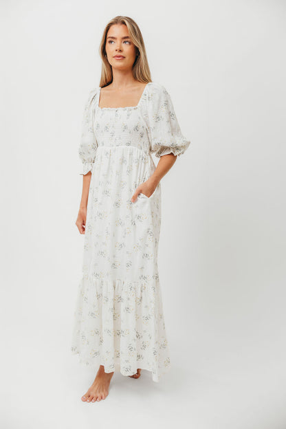 Livvy 100% Cotton  Maxi Dress in Chamomile - Bump Friendly & Inclusive Sizing