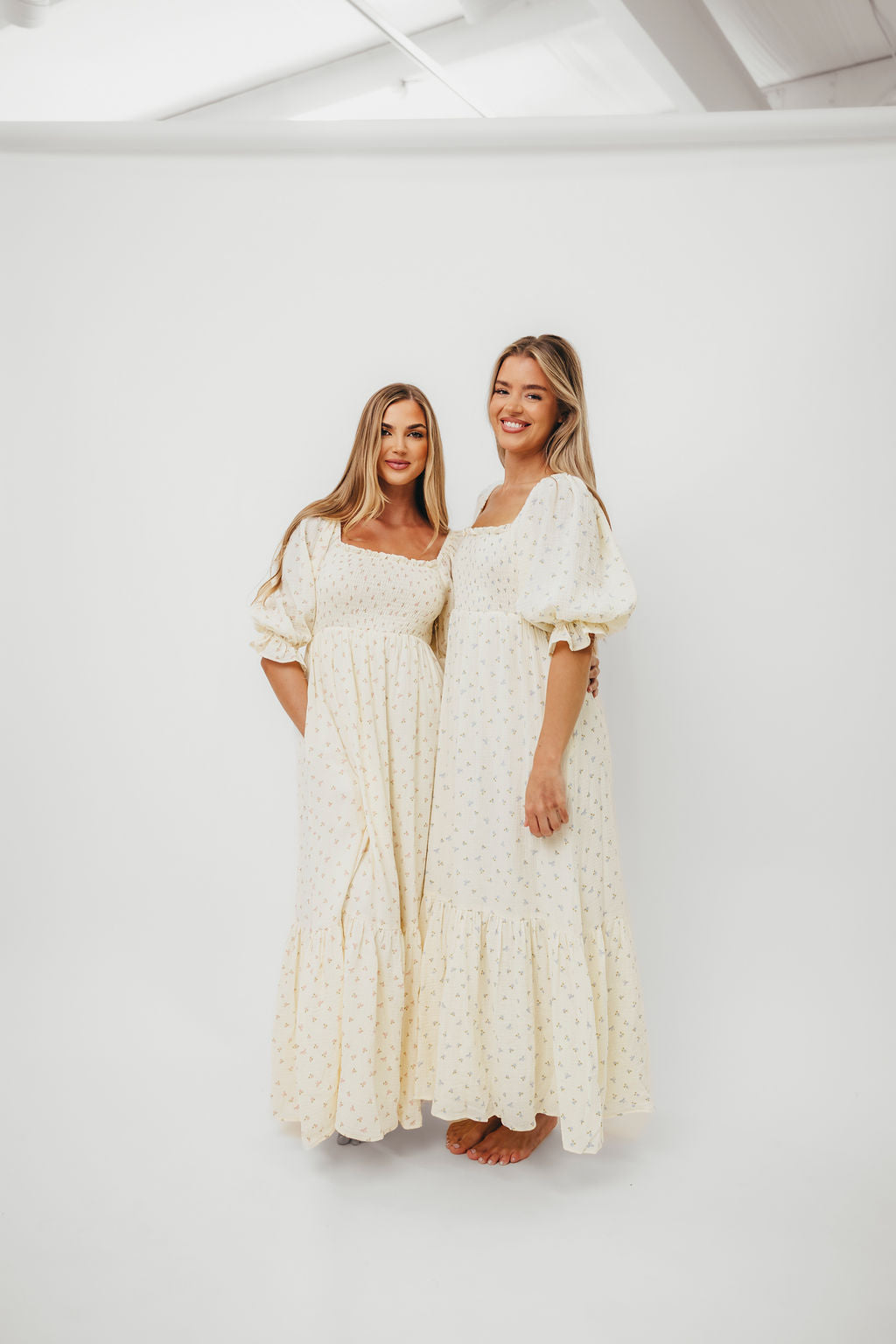 Livvy 100% Cotton Maxi Dress in Petite Pink Floral - Bump Friendly & Inclusive Sizing