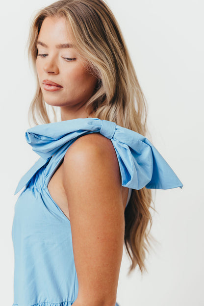 Jordan One-Shoulder Maxi Dress in Carolina Blue - Bump Friendly