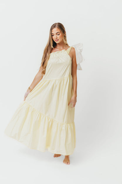 Jordan One-Shoulder Maxi Dress in Vanilla - Bump Friendly