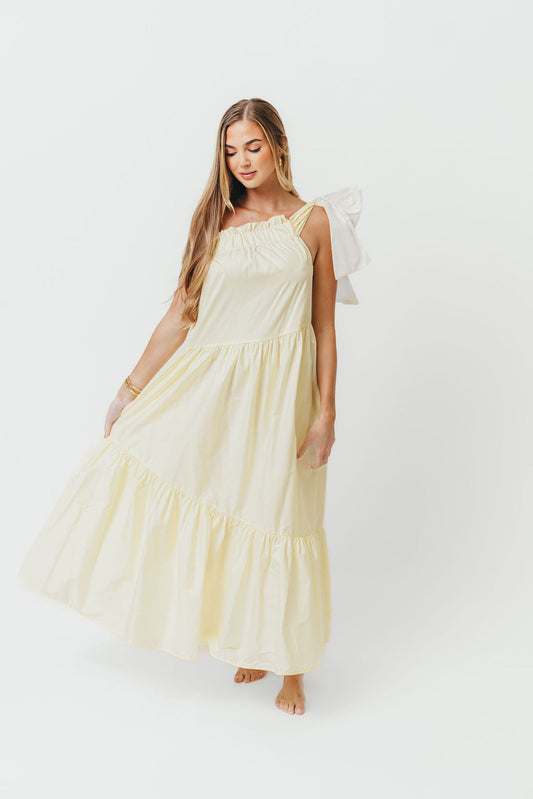 Jordan One-Shoulder Maxi Dress in Vanilla - Bump Friendly