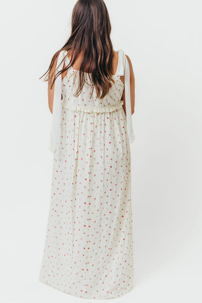 Ellery Tank Maxi Dress with Bow Straps in Primrose - Bump Friendly