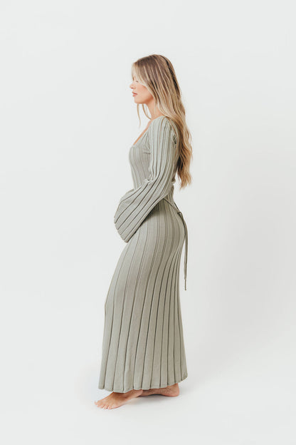 Rowan Square Neck Maxi Dress in Green