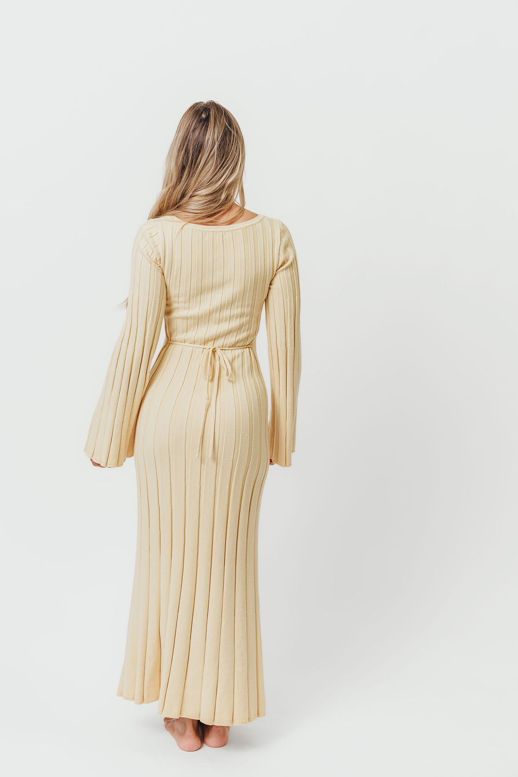 Rowan Square Neck Maxi Dress in Buttercream