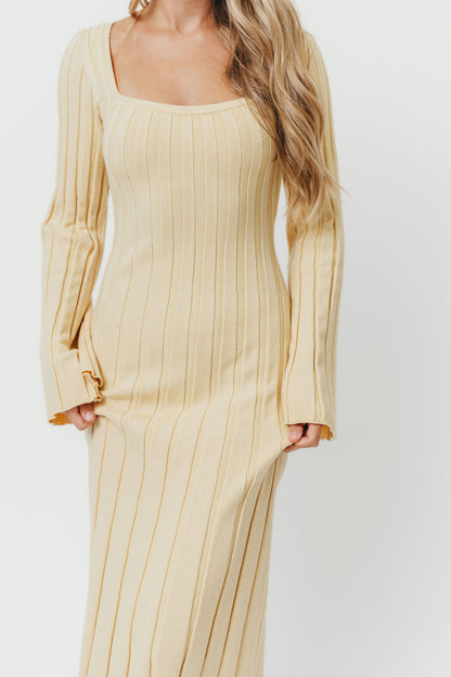 Rowan Square Neck Maxi Dress in Buttercream