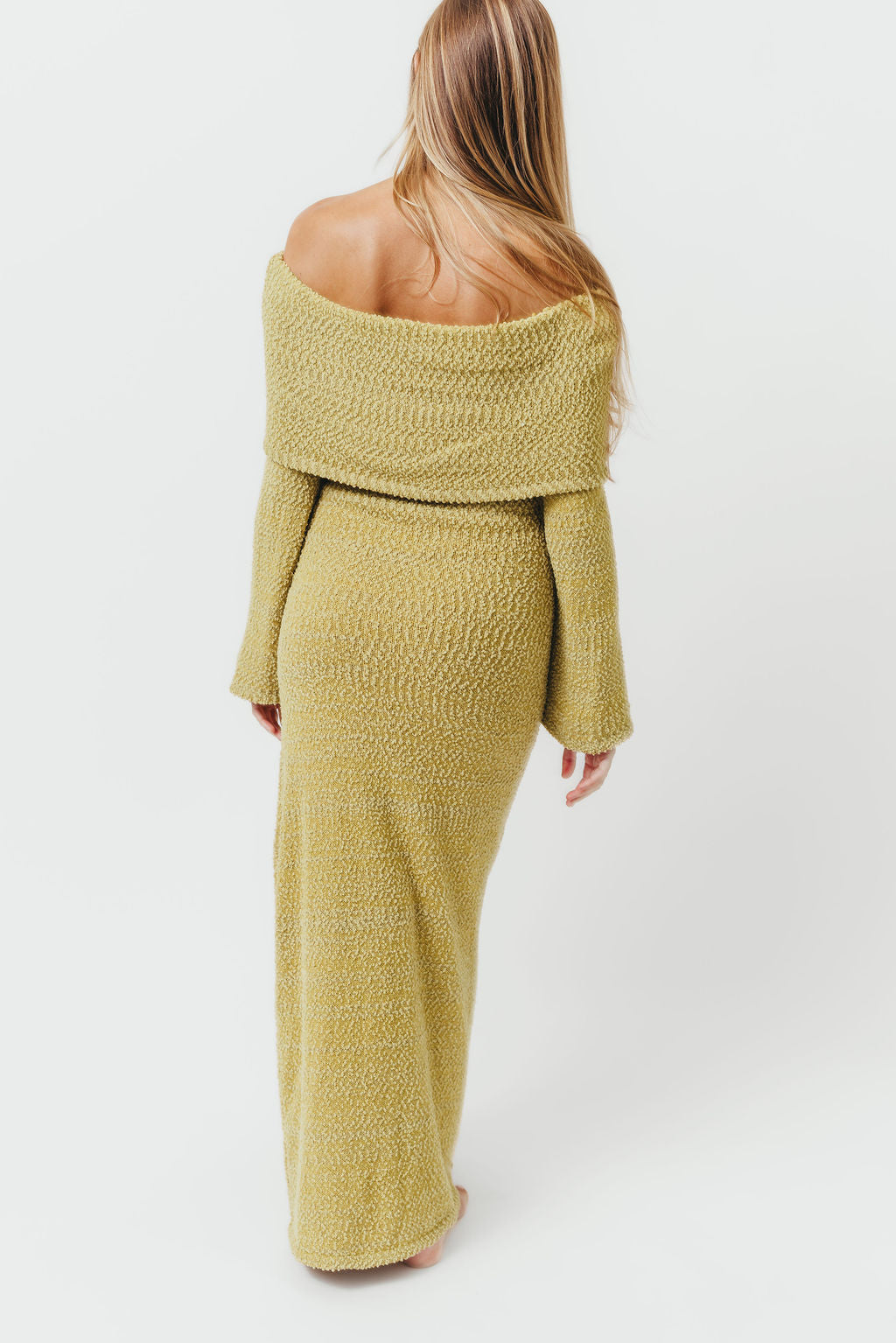 Nora Knit Maxi Dress in Dusty Lime - Bump Friendly