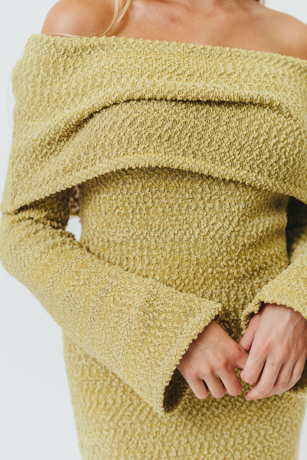 Nora Knit Maxi Dress in Dusty Lime - Bump Friendly