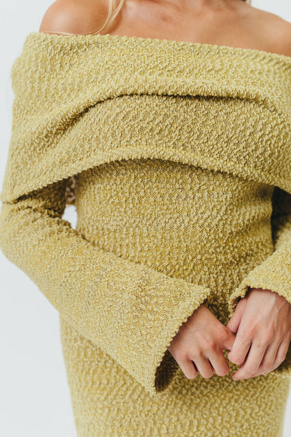 Nora Knit Maxi Dress in Dusty Lime - Bump Friendly