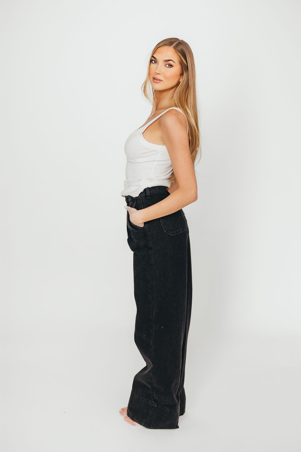 Ainara Ribbed Tank in Ivory