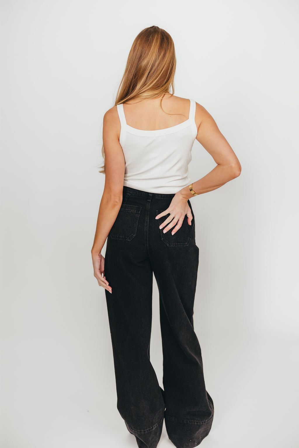 Ainara Ribbed Tank in Ivory