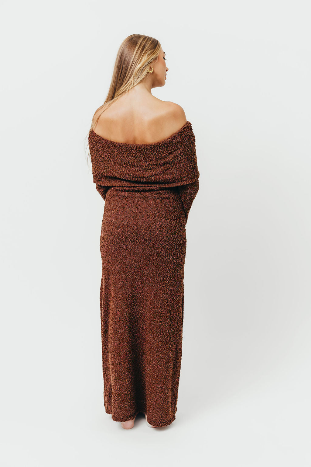 Nora Knit Maxi Dress in Chocolate Brown - Bump Friendly