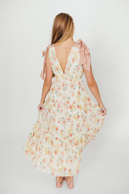 Ambrose Maxi Dress in Cream/Coral Floral
