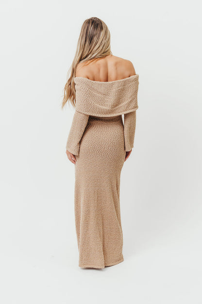 Nora Knit Maxi Dress in Tan - Bump Friendly