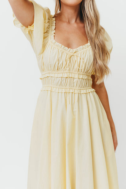 Sydnee Cotton Maxi Dress in Butter Yellow - Bump Friendly